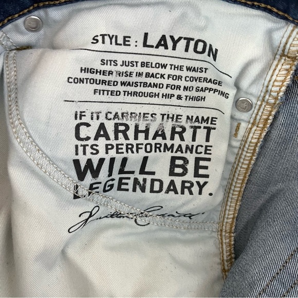 Carhartt Blue Slim Fit Bootcut Denim Jeans - Picture 12 of 16